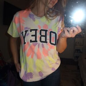 Obey Multicolor Tie-Dye Tee